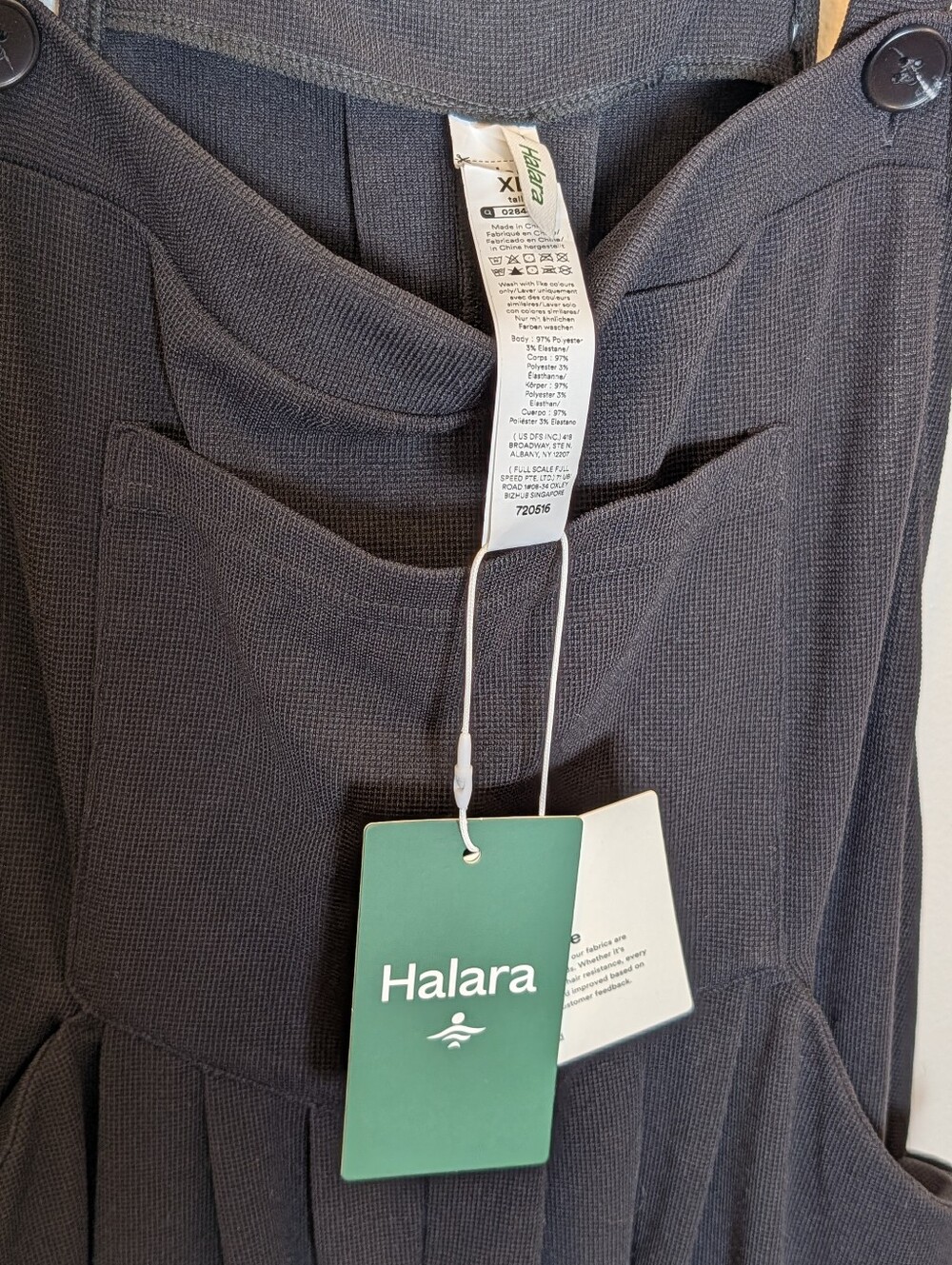 NWT Halara Tall XL Black Square Neck Wide Leg Jumpsuit - Picture 4 of 7